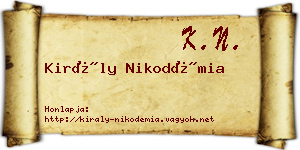 Király Nikodémia névjegykártya